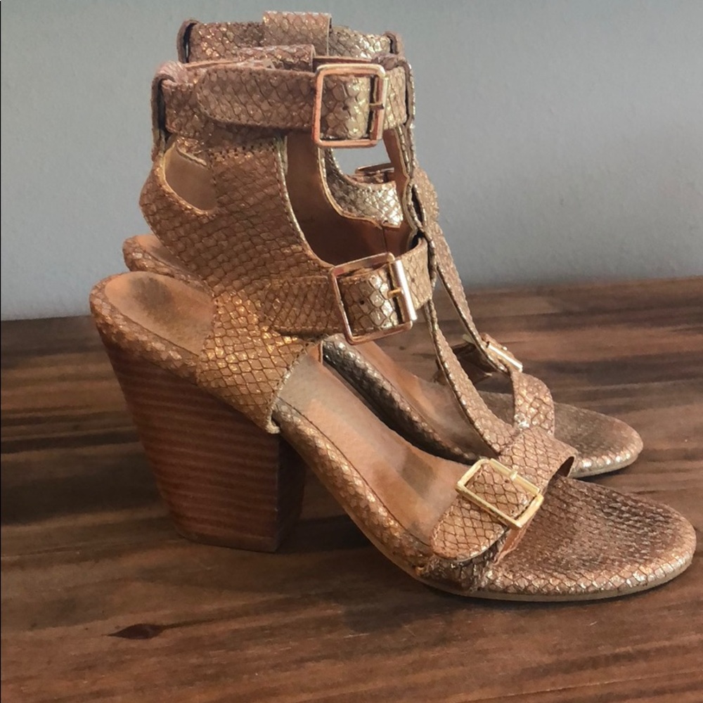 Rose Gold Block Heel